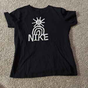 Nike Kids Black Tee with White Graphic
